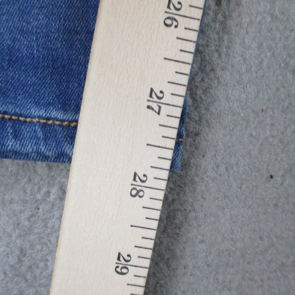 Universal Thread Jeans Womens 16 Blue Denim Patchwork Double Knee Hi Rise Skinny - Picture 4 of 11